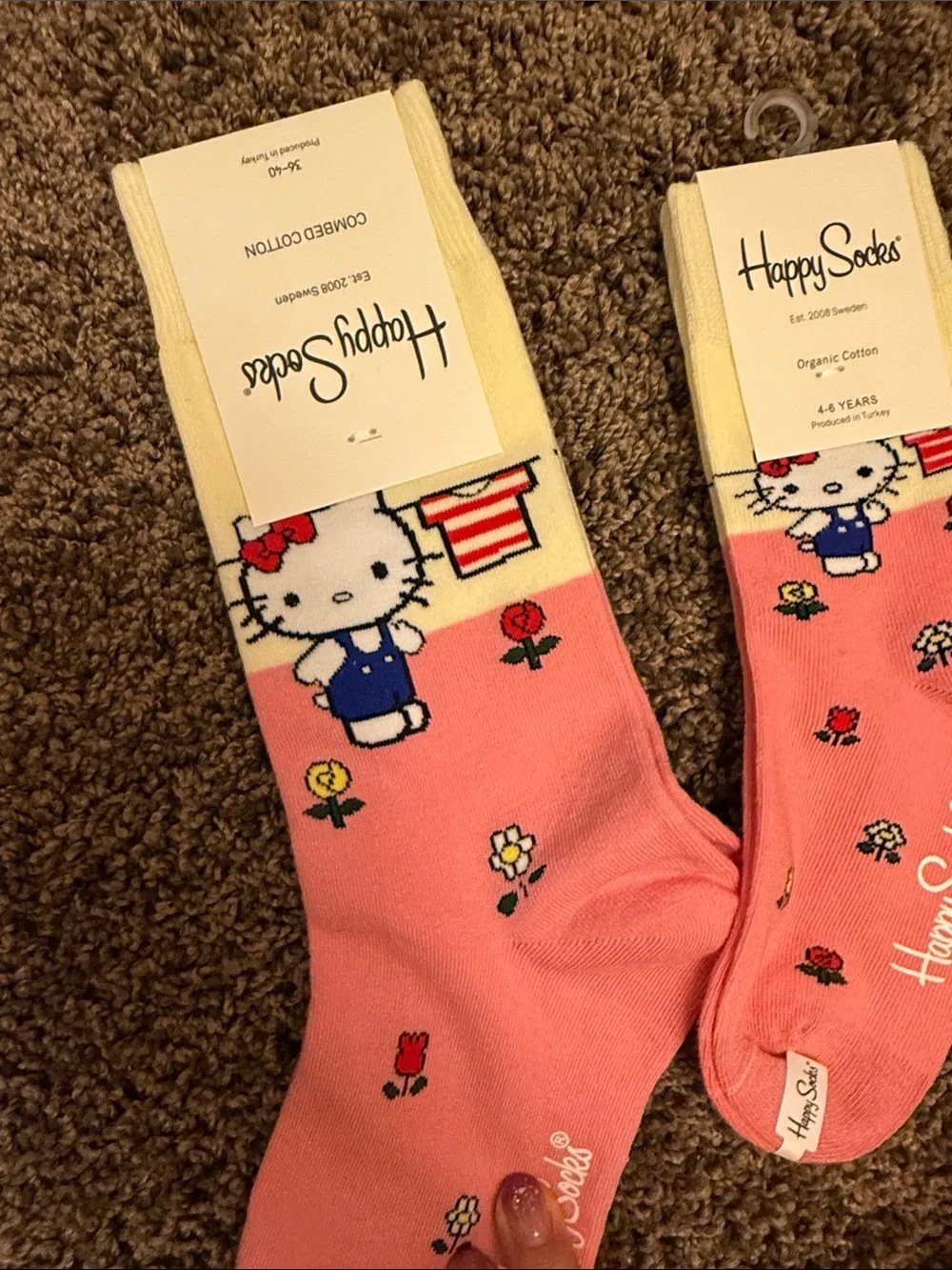 New Happy Socks x hello kitty pink mommy and me socks